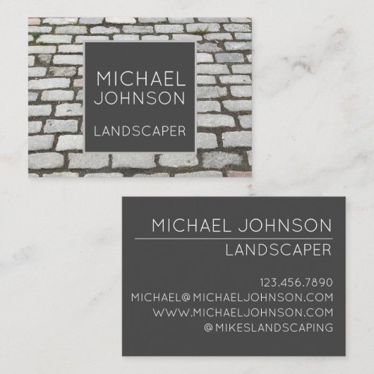 レンガ石畳通り経路自然写真 名刺 (正面/裏面)