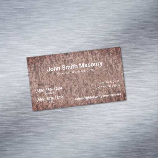 レンガ積みテーマカスタム二重連絡数値 マグネット名刺 (インサイチュ)