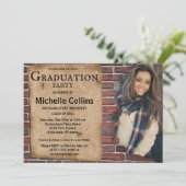 レンガ素朴の卒業 招待状 (スタンド正面)