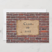 レンガ素朴の卒業 招待状 (裏面)