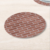 レンガ素朴の壁パターン ラウンドペーパーコースター (アングル)