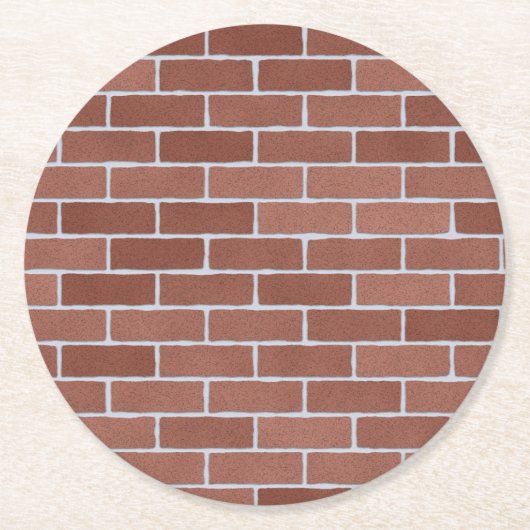 レンガ素朴の壁パターン ラウンドペーパーコースター (正面)