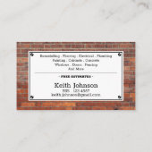 レンガ素朴建築メーソンリープロフェッショナル 名刺 (裏面)