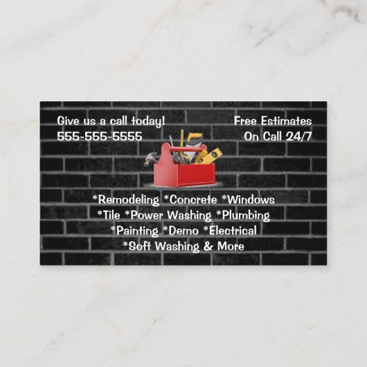 レンガ職人 名刺 (裏面)