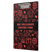 レンガ赤の建築モダン設計図エンジニア クリップボード (左)