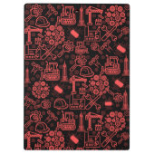 レンガ赤の建築モダン設計図エンジニア クリップボード (裏面)