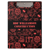 レンガ赤の建築モダン設計図エンジニア クリップボード (正面)
