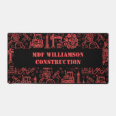 レンガ赤の建築モダン設計図エンジニア デスクマット (正面)