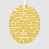 レンガ道路-黄色と透明 オーナメント (正面)