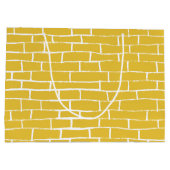 レンガ道路-黄色と透明 ラージペーパーバッグ (裏面)