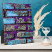 レンガ青と紫テクスチャ フォトプラーク (側面)