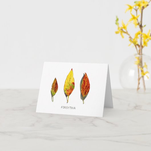 レンギョウの紅葉 カード (黄色い花)