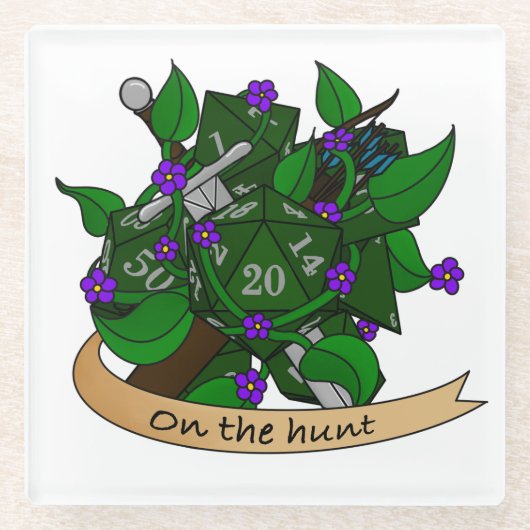 レンジャーサイコロデザイン ガラスコースター (正面)