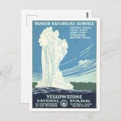 レンジャーナチュラリストサービスイエローストーンヴィンテージ ポストカード (正面/裏面)