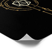 レンジャーミニマリストTabletop RPGのD20サイコロ ポスター (角)