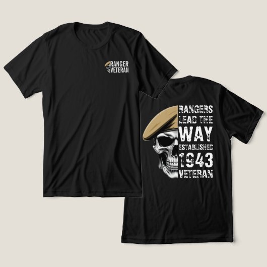 レンジャー隊が先導するベテランのドクロ トライブレンドTシャツ (デザイン正面&裏面)