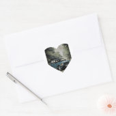 レンジローバーの詳細なペンとインクイラストレーション ハートシール (封筒)