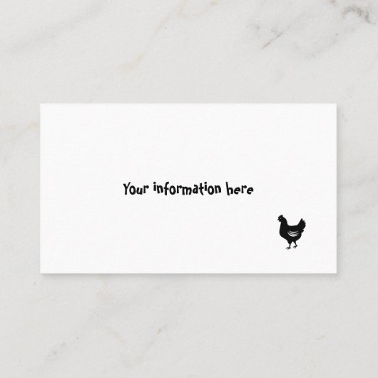 レンジ鶏食べ物を与えと生卵の名刺 名刺 (裏面)