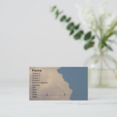 レンズに霧がかかった針金の上の鳥 名刺 (スタンド正面)