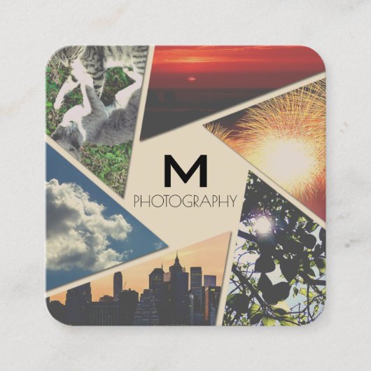 レンズの幾何学的な形のtraingles スクエア名刺 (正面)