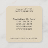 レンズの幾何学的な形のtraingles スクエア名刺 (裏面)