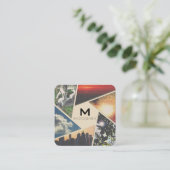 レンズの幾何学的な形のtraingles スクエア名刺 (スタンド正面)