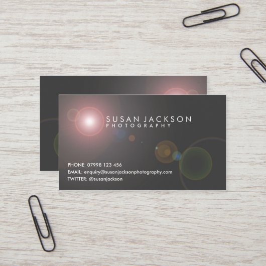 レンズの火炎信号のカメラマンの名刺 名刺 (正面/裏面インサイチュ)