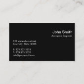 レンズの火炎信号の航空宇宙学の技術者の名刺 名刺 (裏面)