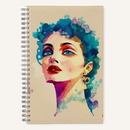 レンズを通して見る女性…スパイラルノート ノートブック (正面)