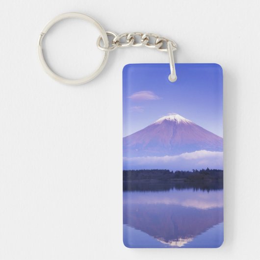 レンズ雲と富士山 本栖湖、 キーホルダー (正面)