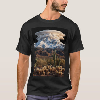 レンズ雲の雪山デザートTシャツ Tシャツ