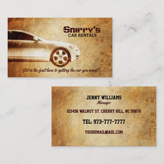 レンタカーの名刺 名刺 (正面/裏面)