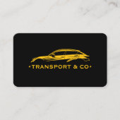 レンタカー運転手ショフールブラックイエローレトロ 名刺 (正面)