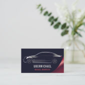 レンタカー ネイビーレッド 高級 運転手 フォーマル 名刺 (スタンド正面)