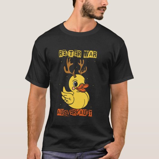 レンタルは売り切れました トナカイアヒルクリスマス Tシャツ (正面)