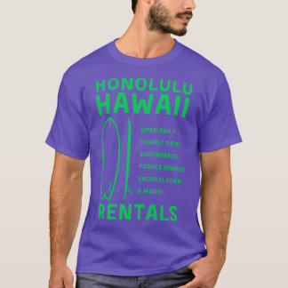 レンタルサーフボードパドルボードホノルルハワイT Tシャツ