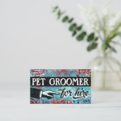 レンタルトリマー名刺用ペット – ブルーレッド 名刺 (スタンド正面)