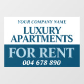 レンタルビジネスレンタルアパートメンツ、白青 ウィンドウサイン (シート)