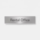 レンタルフェイクオフィスシルバーとブラック文字テンプレート サインプレート (正面)