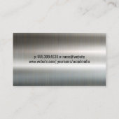 レンチとねじ込み装置 |金属の背景 名刺 (裏面)