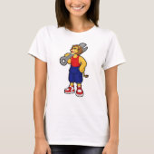 レンチと整備士としてのライオン Tシャツ (正面)