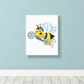 レンチと整備士としてビー キャンバスプリント (インサイチュ (ウッドフロア))