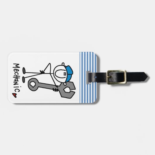 レンチの棒の姿を持つ整備士 ラゲッジタグ (正面横)