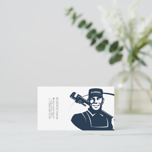 レンチを手にしてユニフォームの羽毛虫 名刺 (スタンド正面)