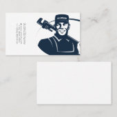 レンチを手にしてユニフォームの羽毛虫 名刺 (正面/裏面)