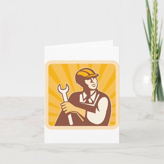 レンチを持った労働者 カード