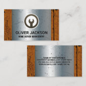 レンチアイコン |金属と古い木材 名刺 (正面/裏面)