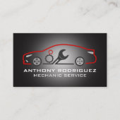 レンチギアの自動ロゴ | 車サービス 名刺 (正面)