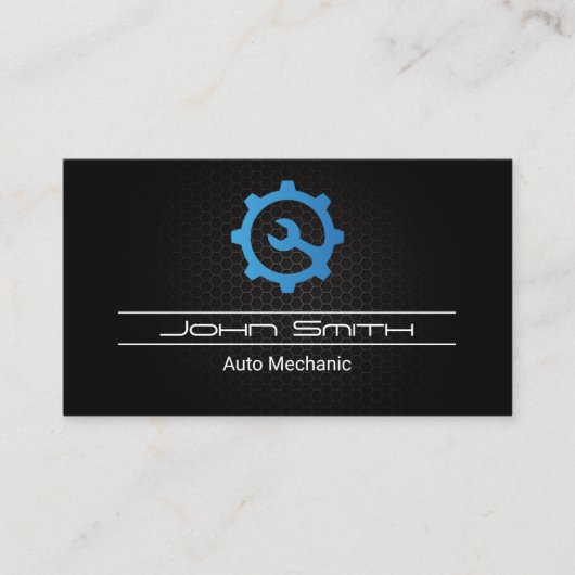 レンチギアロゴ炭素繊維パターン 名刺 (正面)