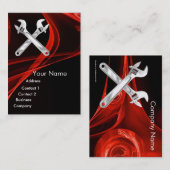 レンチズメタル整備士、配管工パール紙 名刺 (正面/裏面)